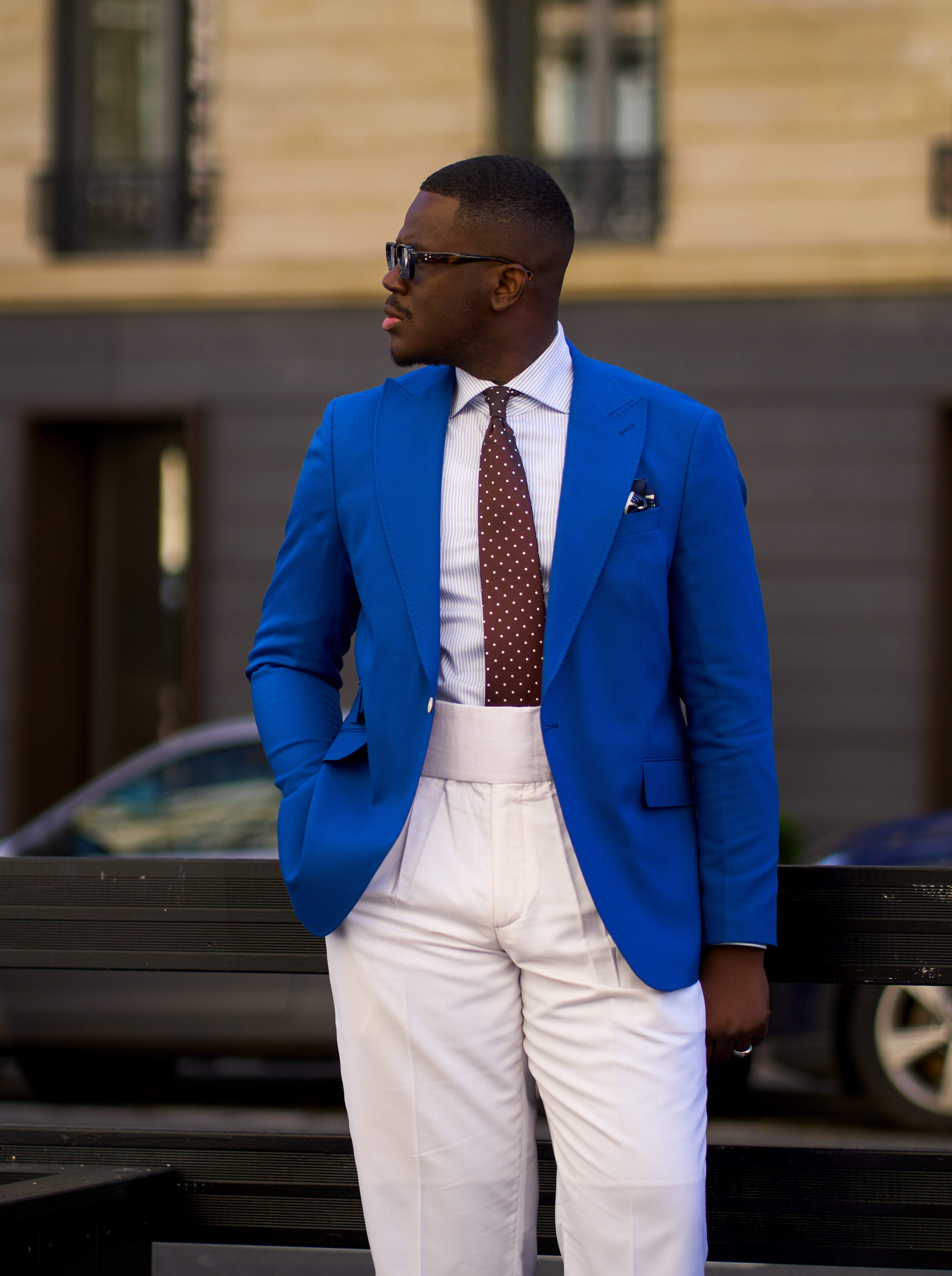 Electric Blue Single-Button Wool Blazer