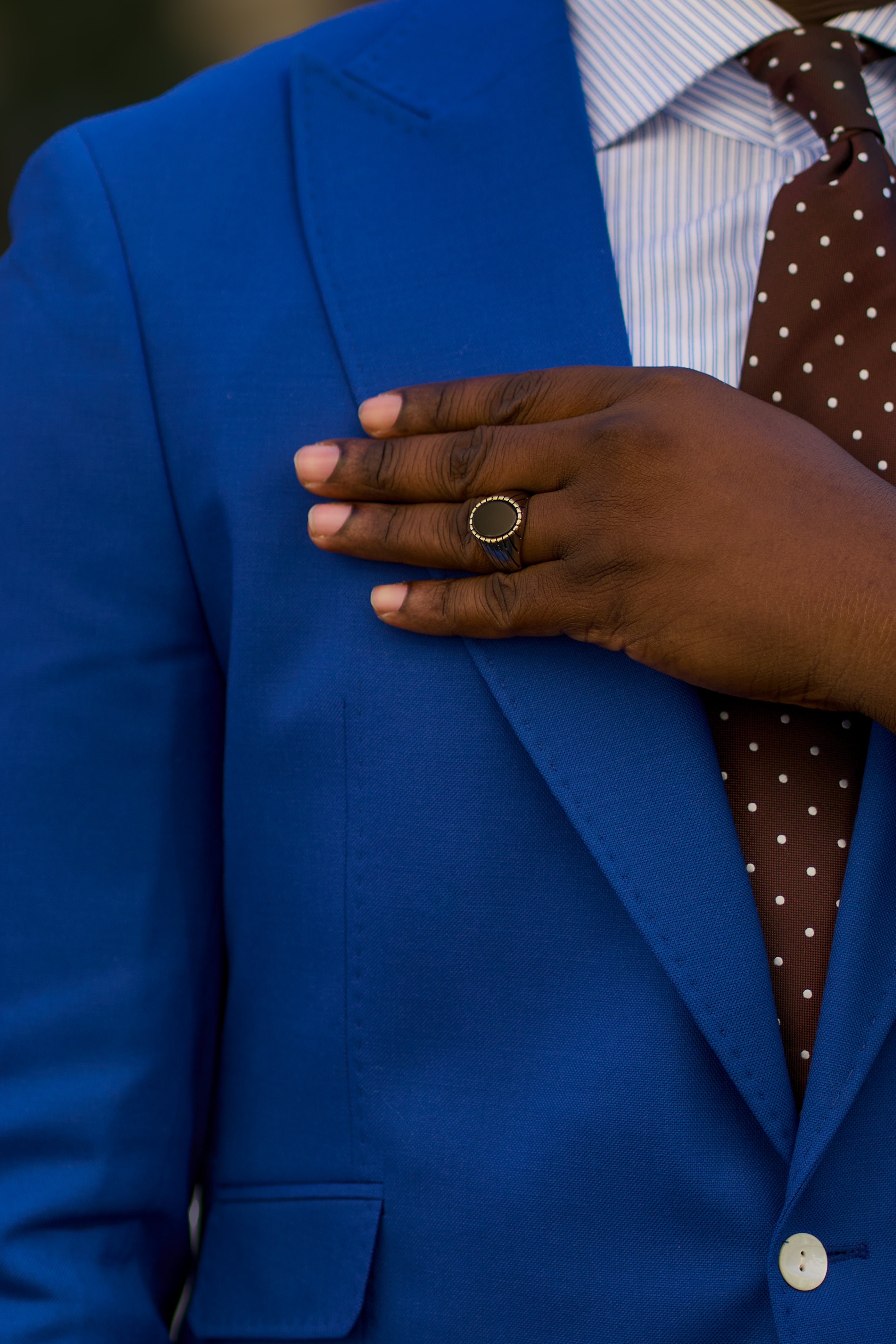 Electric Blue Single-Button Wool Blazer