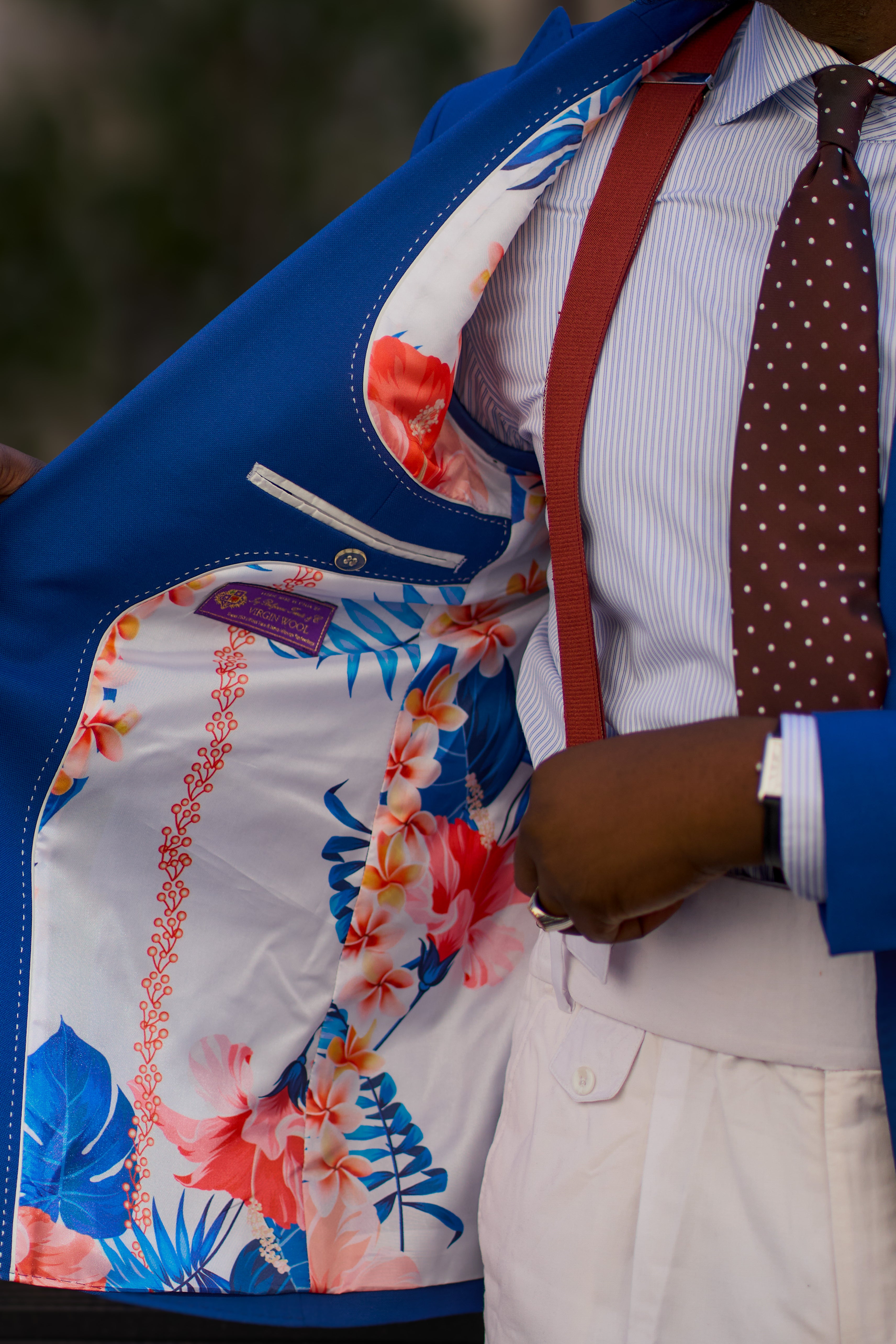 Electric Blue Single-Button Wool Blazer