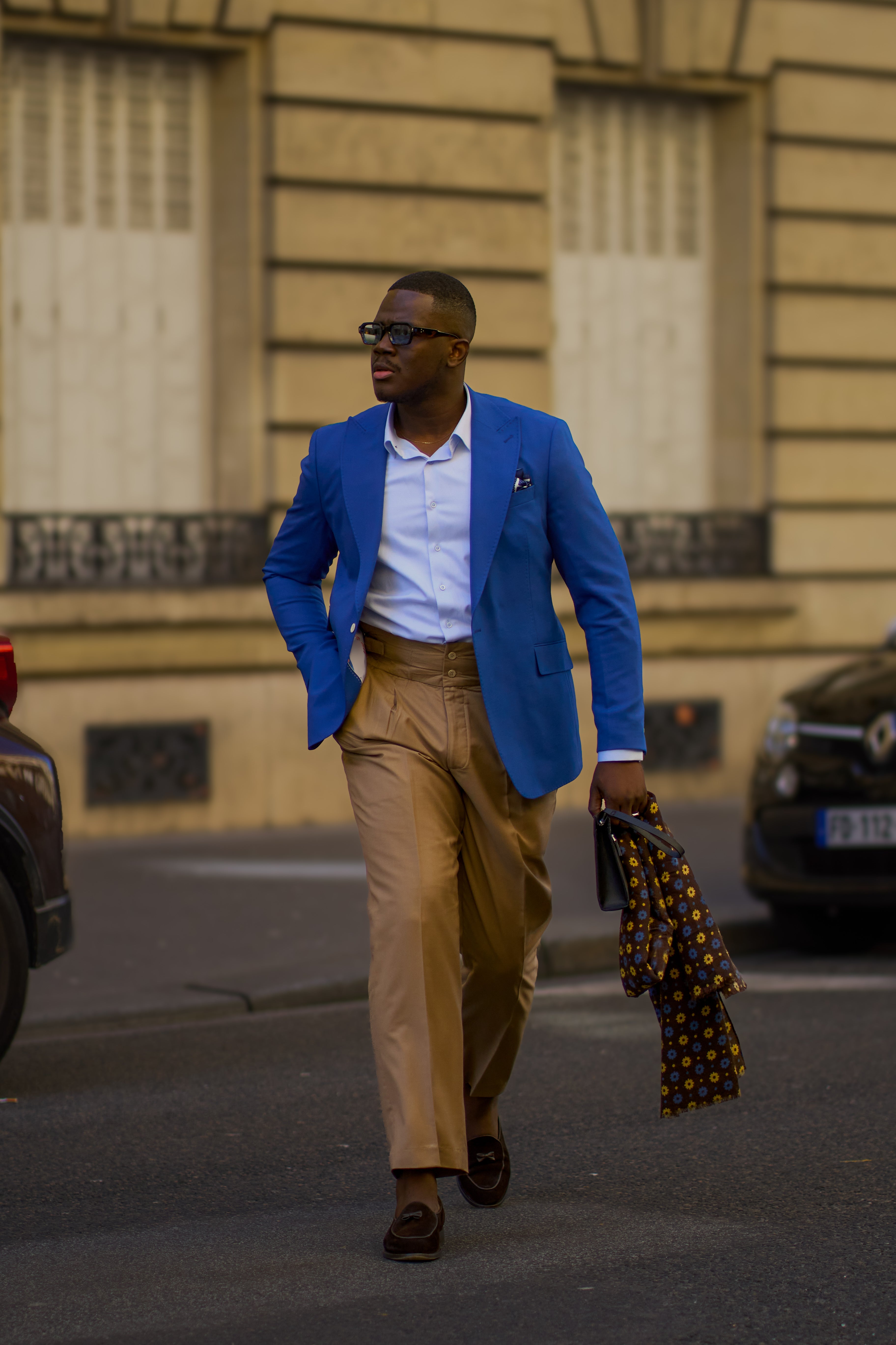 Electric Blue Single-Button Wool Blazer