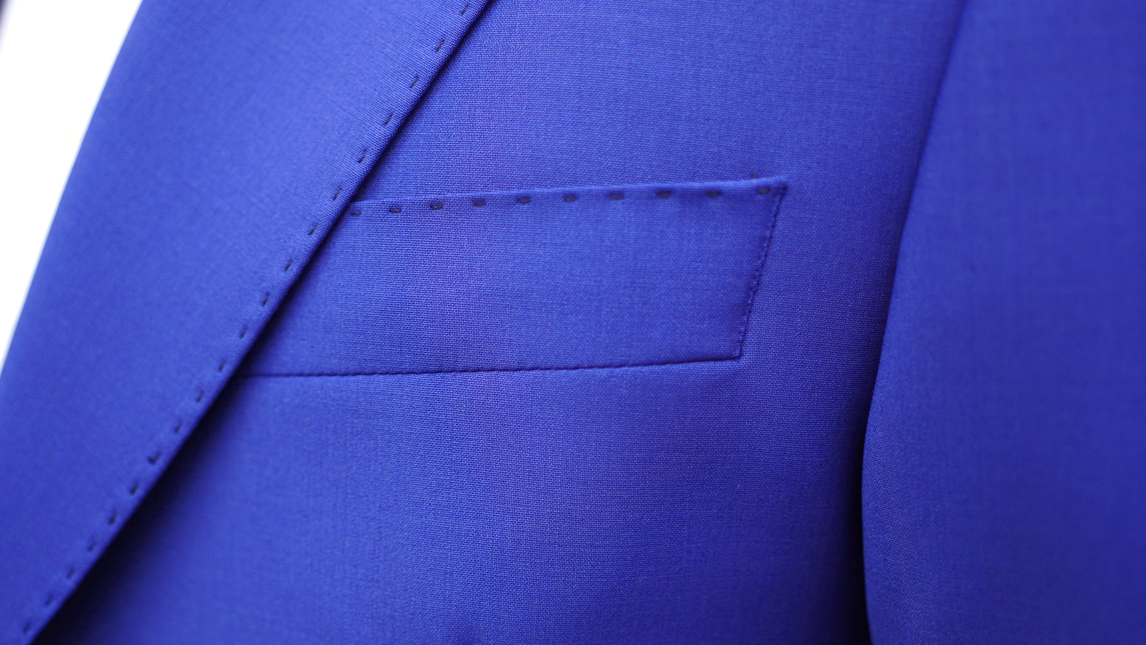 Deep Blue Two-Buttons Wool Blazer