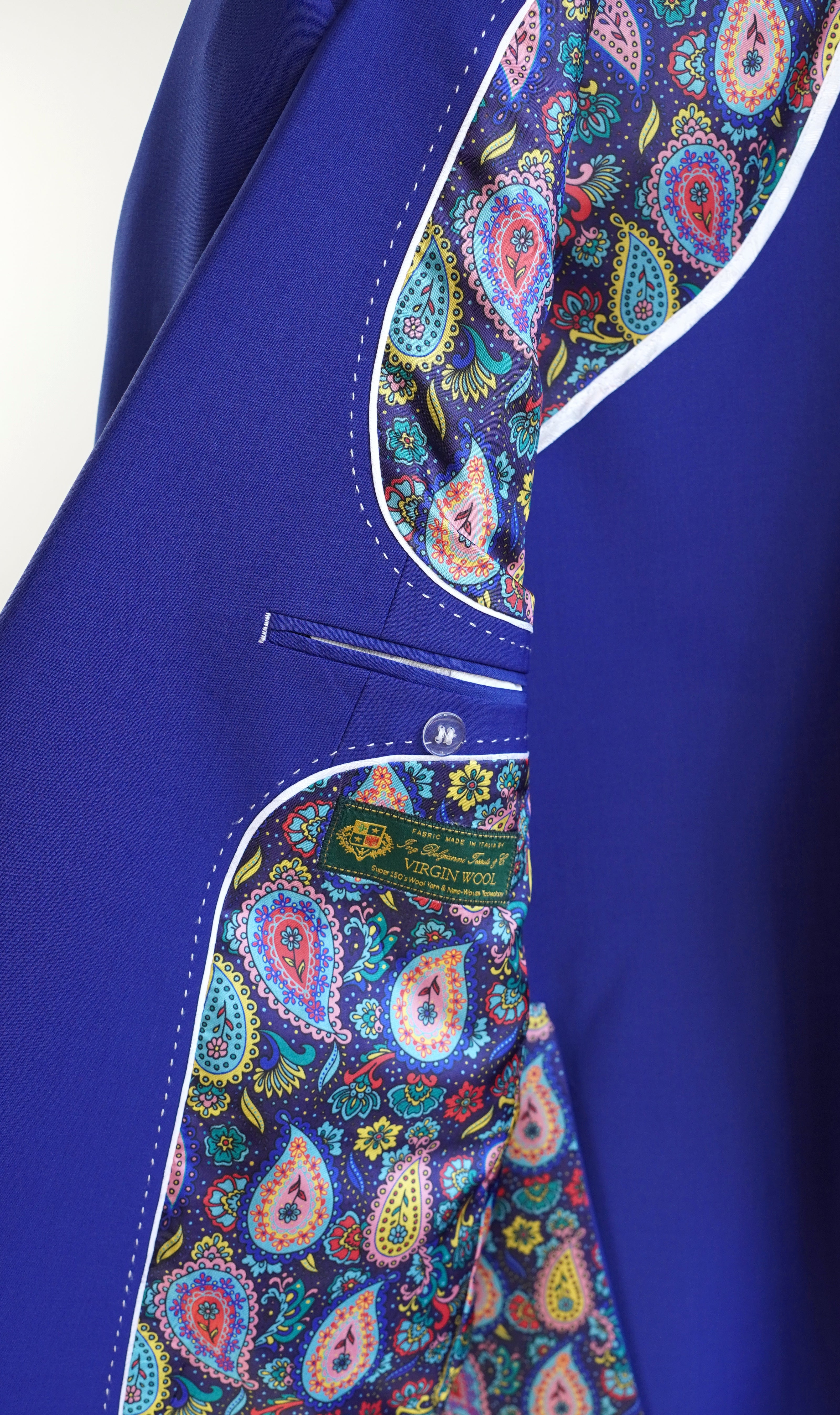 Deep Blue Two-Buttons Wool Blazer