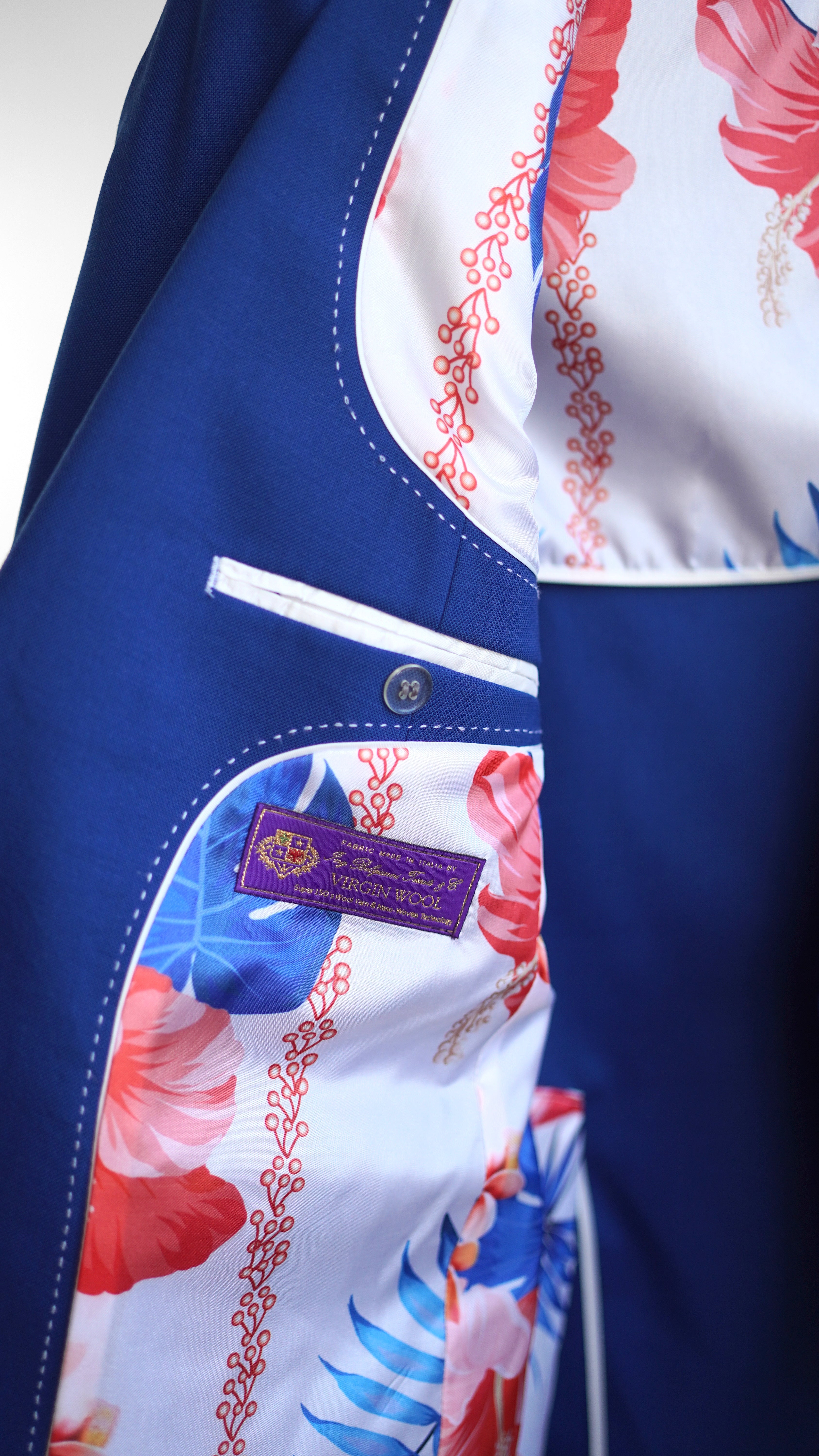 Electric Blue Single-Button Wool Blazer