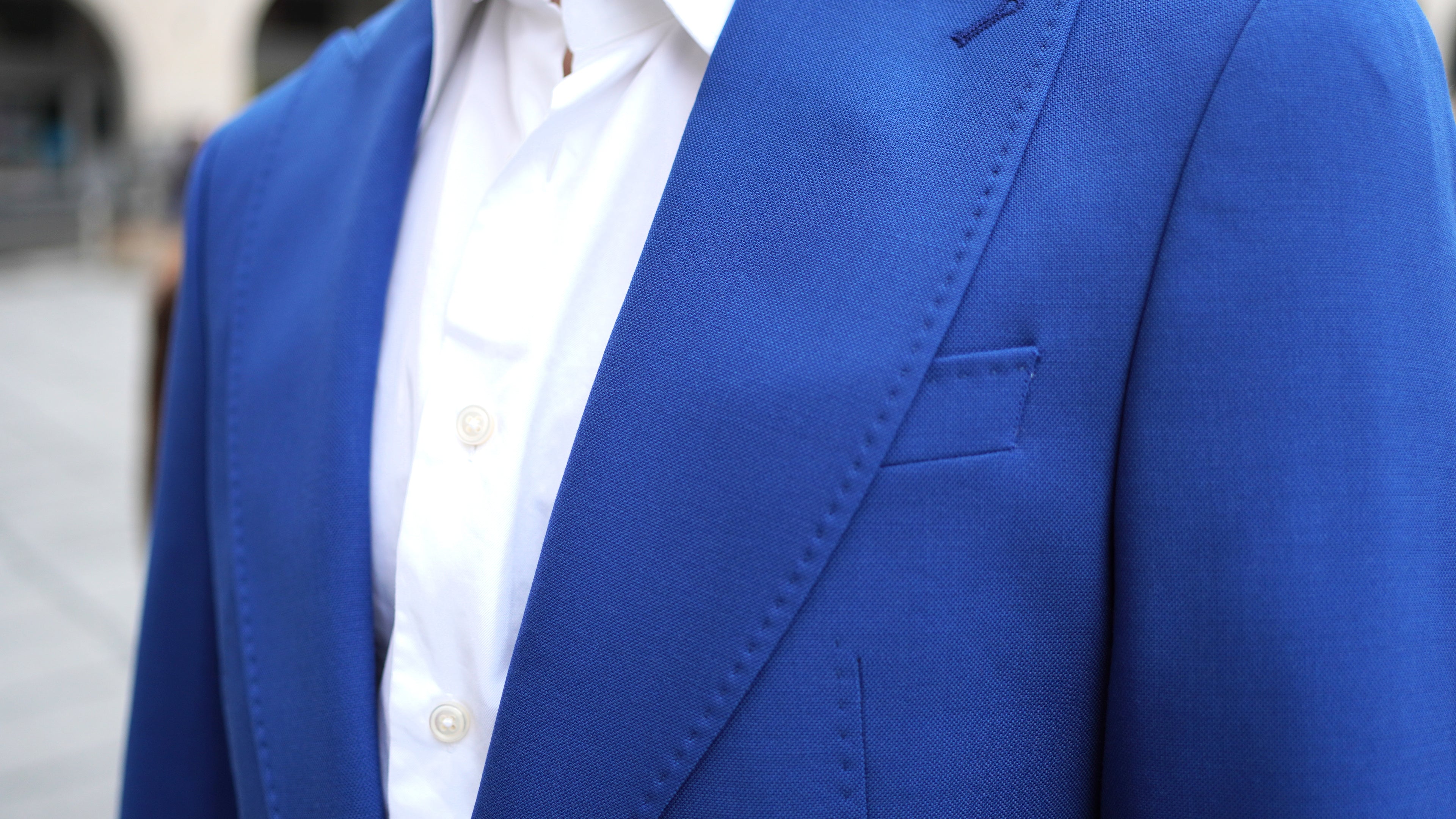 Electric Blue Single-Button Wool Blazer