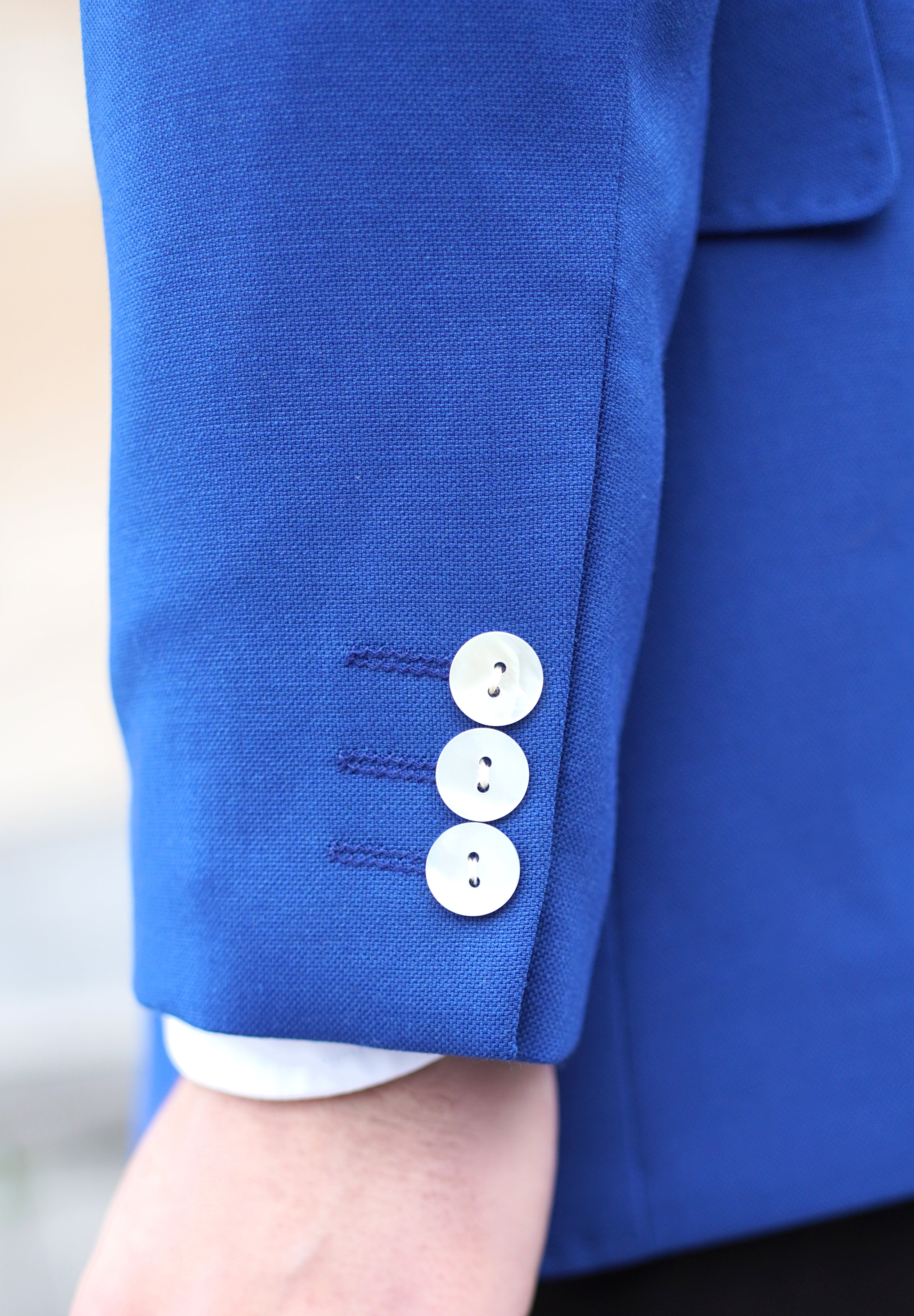 Electric Blue Single-Button Wool Blazer
