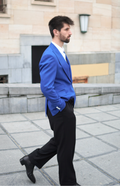 Electric Blue Single-Button Wool Blazer